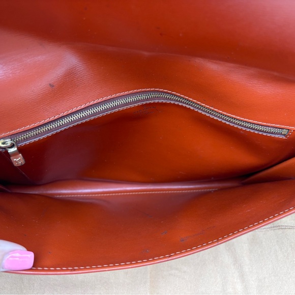 Authentic Louis Vuitton vintage 1990s unisex Brown Epi leather pochette amberop - Picture 14 of 16